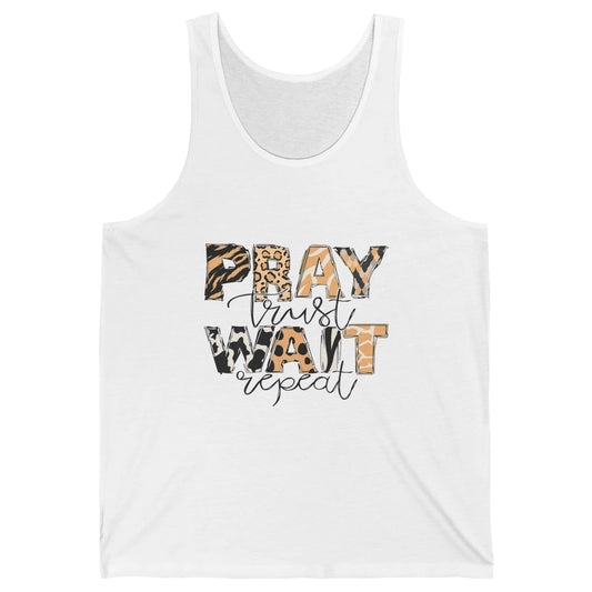 Bible Pray Trust Wait Repeat Jesus Christian Religious God Unisex Jersey Tank