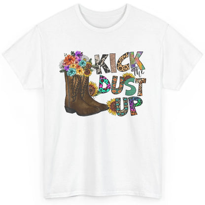 Floral Cowgirl Boots Kick Dust Up Sunflower Leopard Western Classic Unisex T-Shirt