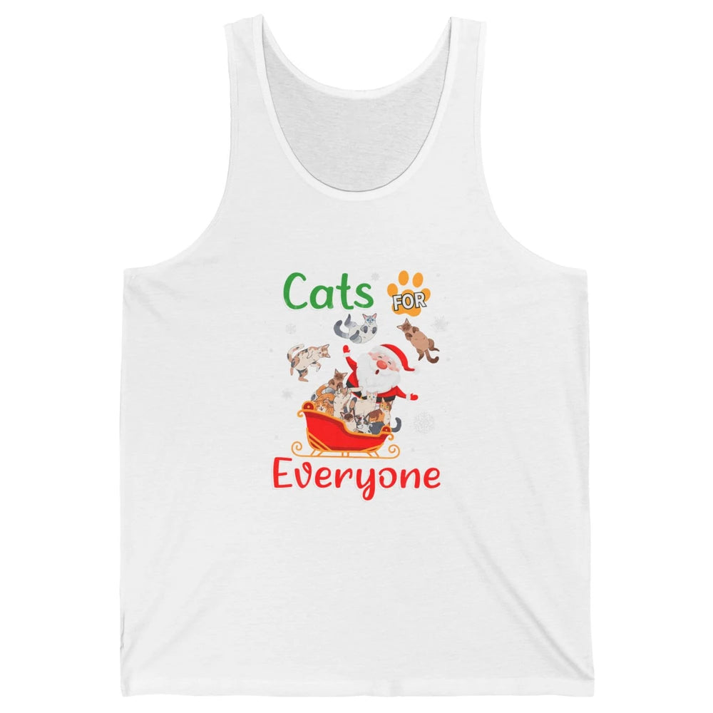 Merry Christmas Cats For Everybody Reindeer Xmas Santa Claus Unisex Jersey Tank