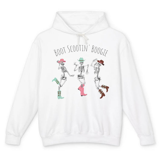 Cowboy Skeleton Dance Boot Scooting Boogie Western Halloween Unisex Lightweight Hoodie