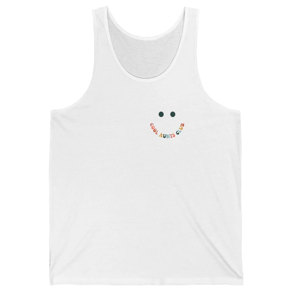 Smiling Face Happy Cool Aunts Club Pocket Member Aunt Groovy Unisex Jersey Tank