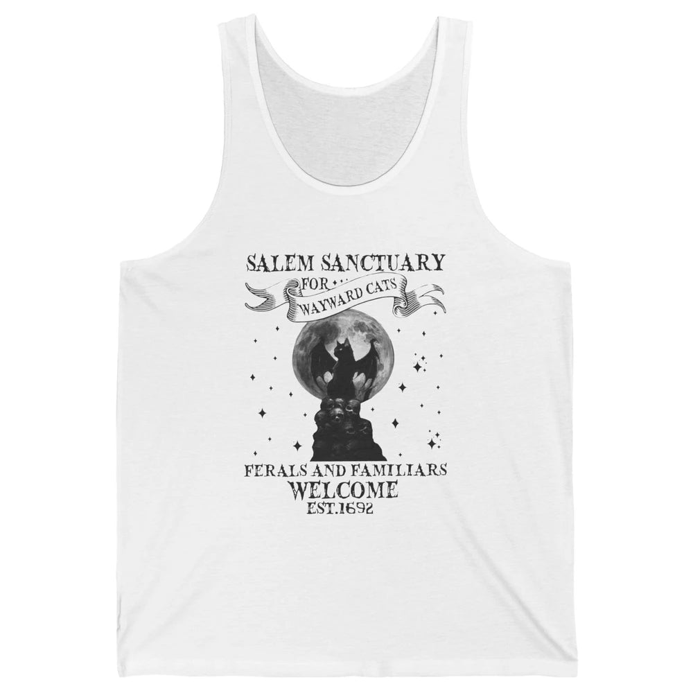 Witch Cat Salem Sanctuary Witch City Halloween Gothic Cat Unisex Jersey Tank