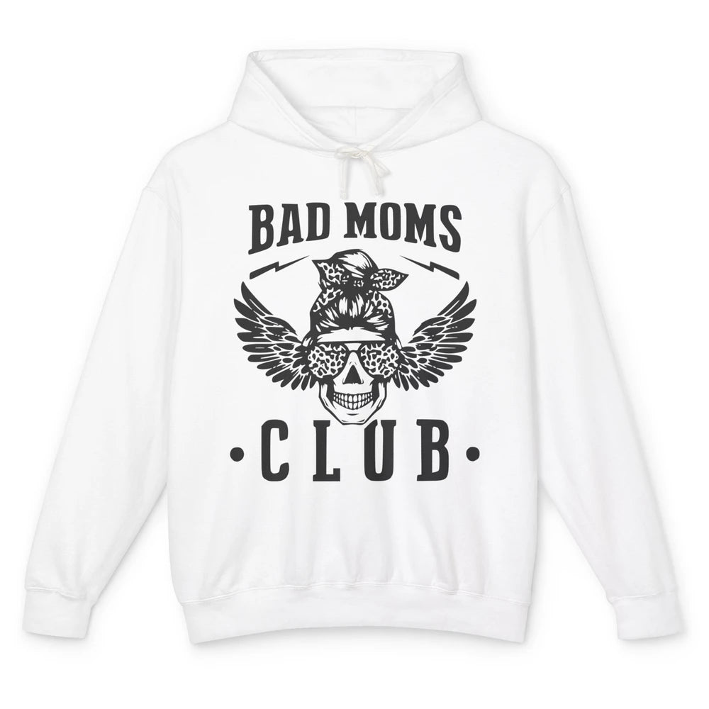 Funny Messy Bun Proud Of Member Of Bad Moms Club Leopard Unisex Lightweight Hoodie