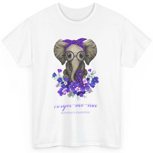 Alzheimer Awareness Purple Ribbon Elephant Forget Me Not Classic Unisex T-Shirt