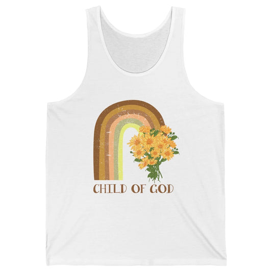 Vintage Sunflower Rainbow Child Of God Christian Religious Unisex Jersey Tank