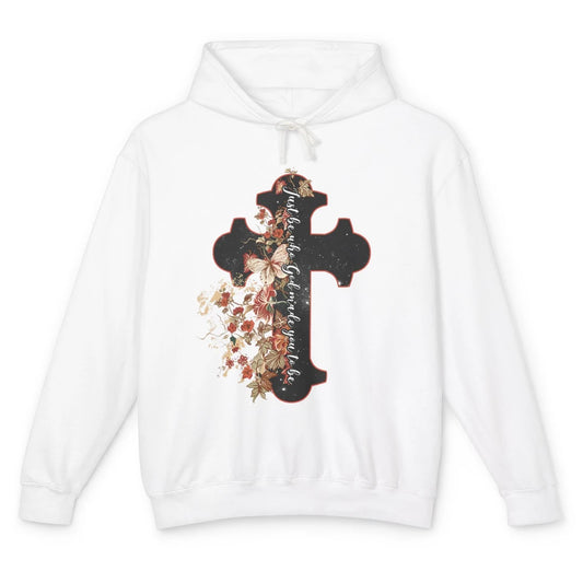 God Made You Christian Cross Floral Bible Verse Jesus Christ Unisex Lightweight Hoodie