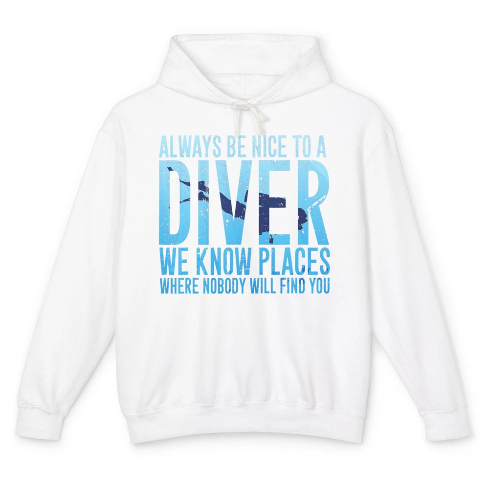 Scuba Diving Funny Saying Nice To Scuba Divers Retro Ocean Unisex Lightweight Hoodie