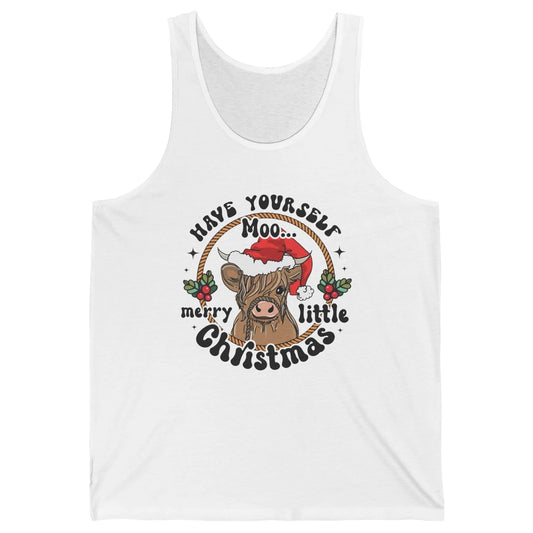 Have Yourself Merry Little Christmas Cow Santa Hat Xmas Gift Unisex Jersey Tank