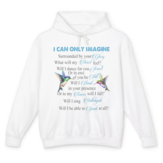 Hummingbirds Faith Jesus I Can Imagine Christian Religious Unisex Lightweight Hoodie