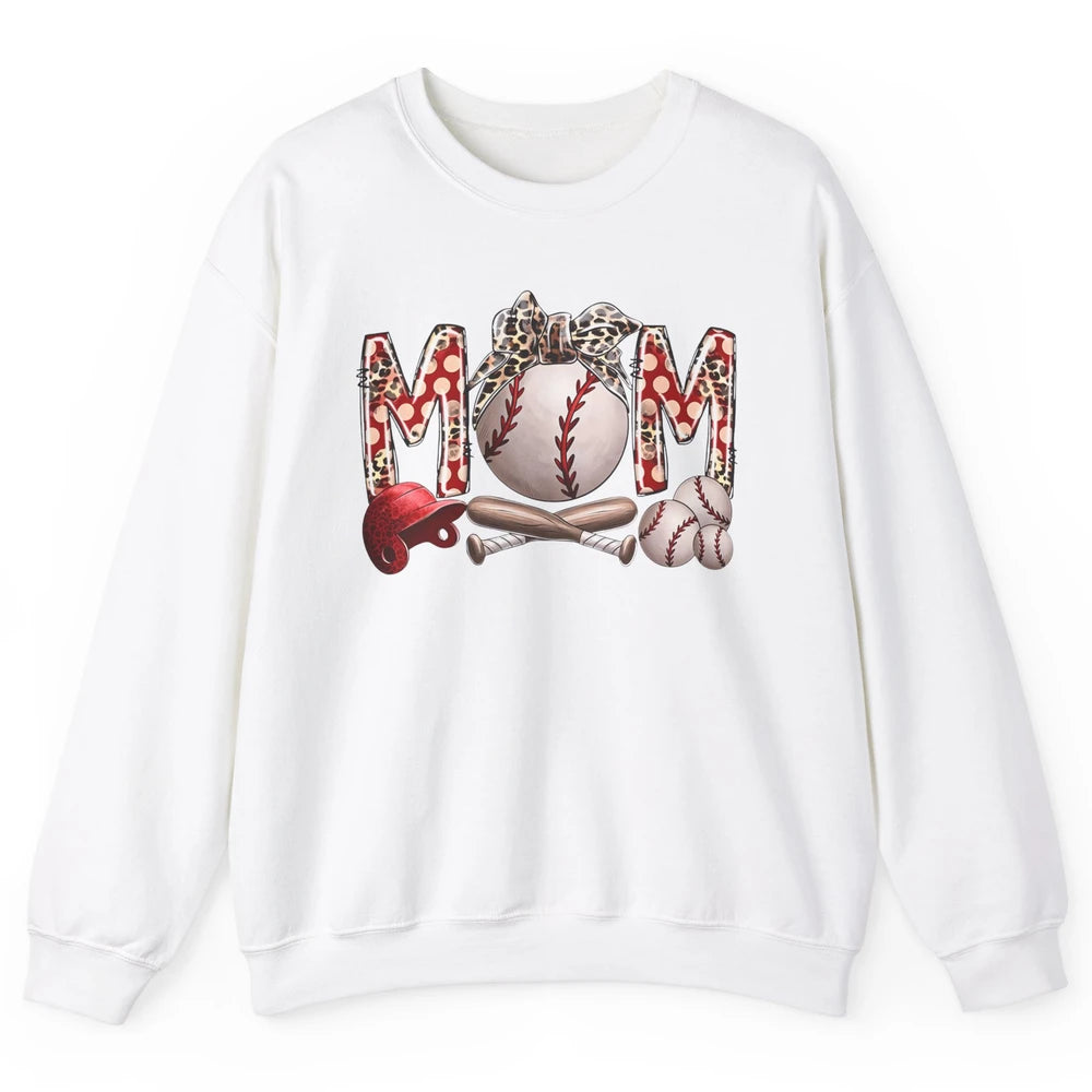 Baseball Mom Leopard Bandana Mom Love Baseball Mother's Day Unisex Crewneck Sweatshirt