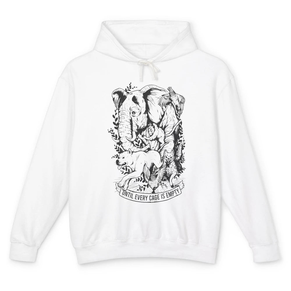 Until Every Cage Empty Farm Animal Rights Vegan Vegetarian Unisex Lightweight Hoodie