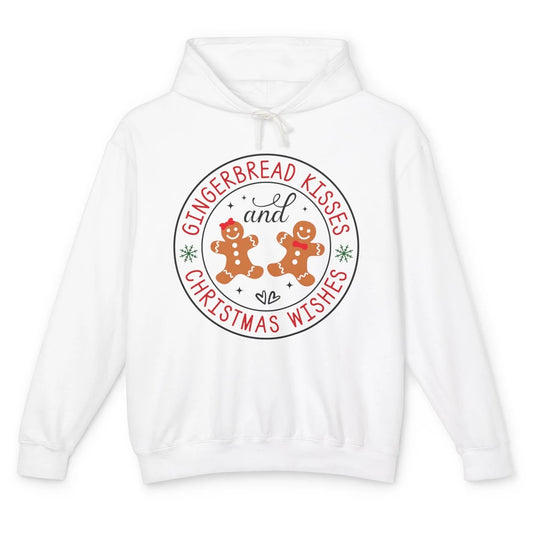 Christmas Gingerbread Kissed And Christmas Wishes Winter Unisex Lightweight Hoodie