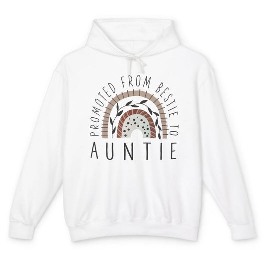 Rainbow Promoted From Bestie To Auntie Pregnancy Reveal Gift Unisex Lightweight Hoodie