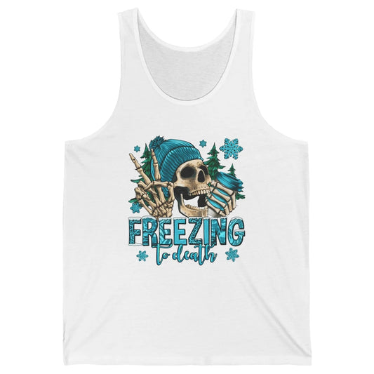 Funny Leopard Skull Freezing To Death Funny Christmas Winter Unisex Jersey Tank