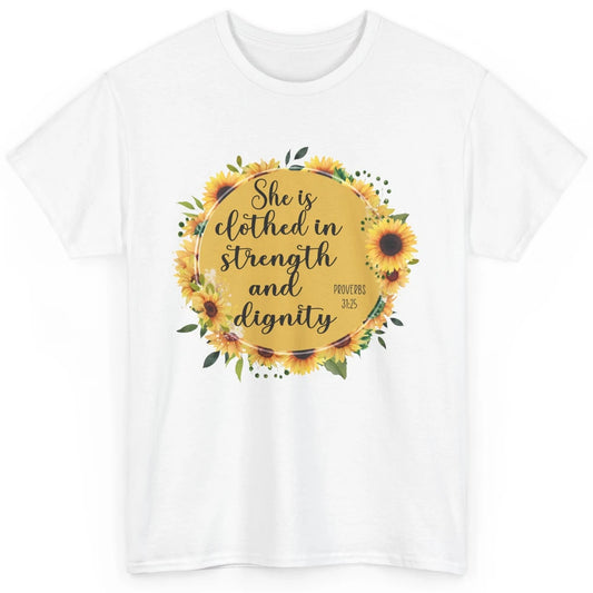 Christian She Is Clothed In Strength Dignity Inspirational Classic Unisex T-Shirt