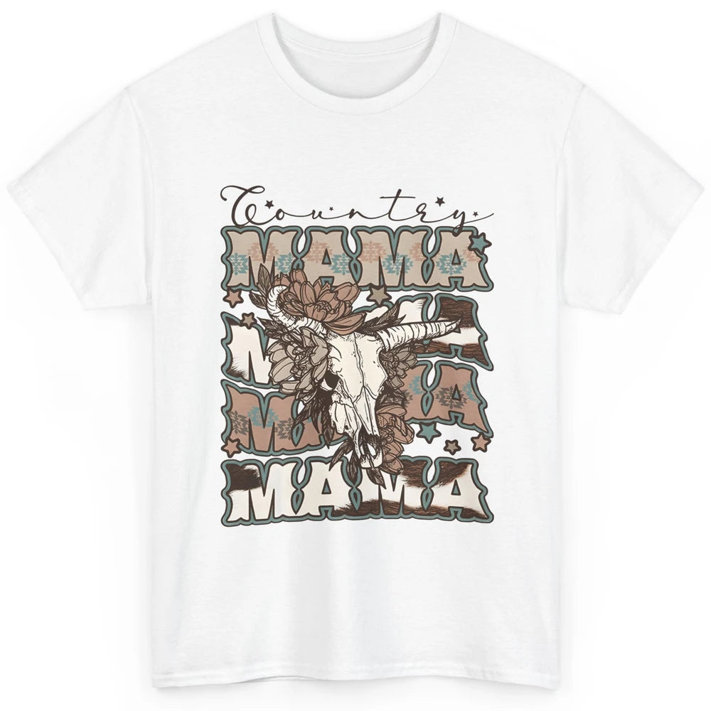 Floral Boho Bull Skull Country Mama Desert Spirit Western Classic Unisex T-Shirt