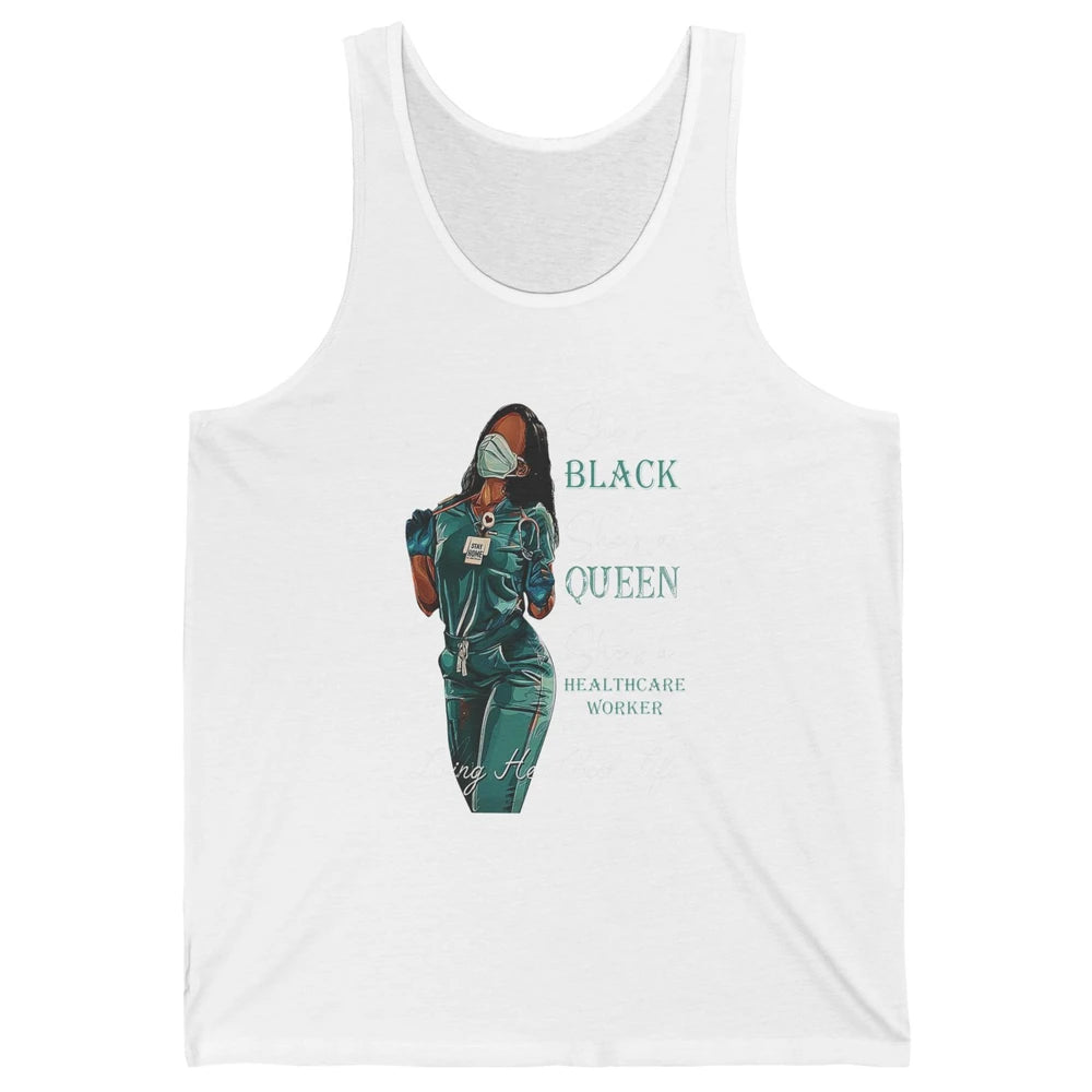 Black Healthcare Worker Proud Nurse Black Queen Pride Gift Unisex Jersey Tank