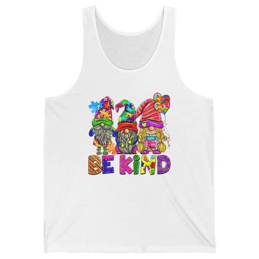 Be Kind Gnome Autism Awareness Month Autistic Jigsaw Puzzle Unisex Jersey Tank