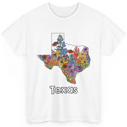 Texas Map Pride Wildflower Western Country Bluebonnet Flower Classic Unisex T-Shirt