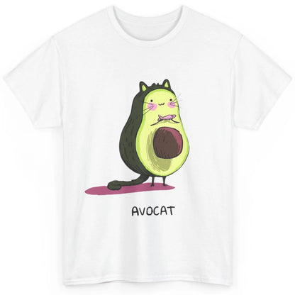 Cute Avocat Avocado Pink Cat Kitten Pun Healthy Vegan Veggie Classic Unisex T-Shirt