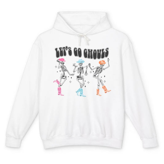 Dancing Skeleton Cowboy Let's Go Ghouls Western Halloween Unisex Lightweight Hoodie