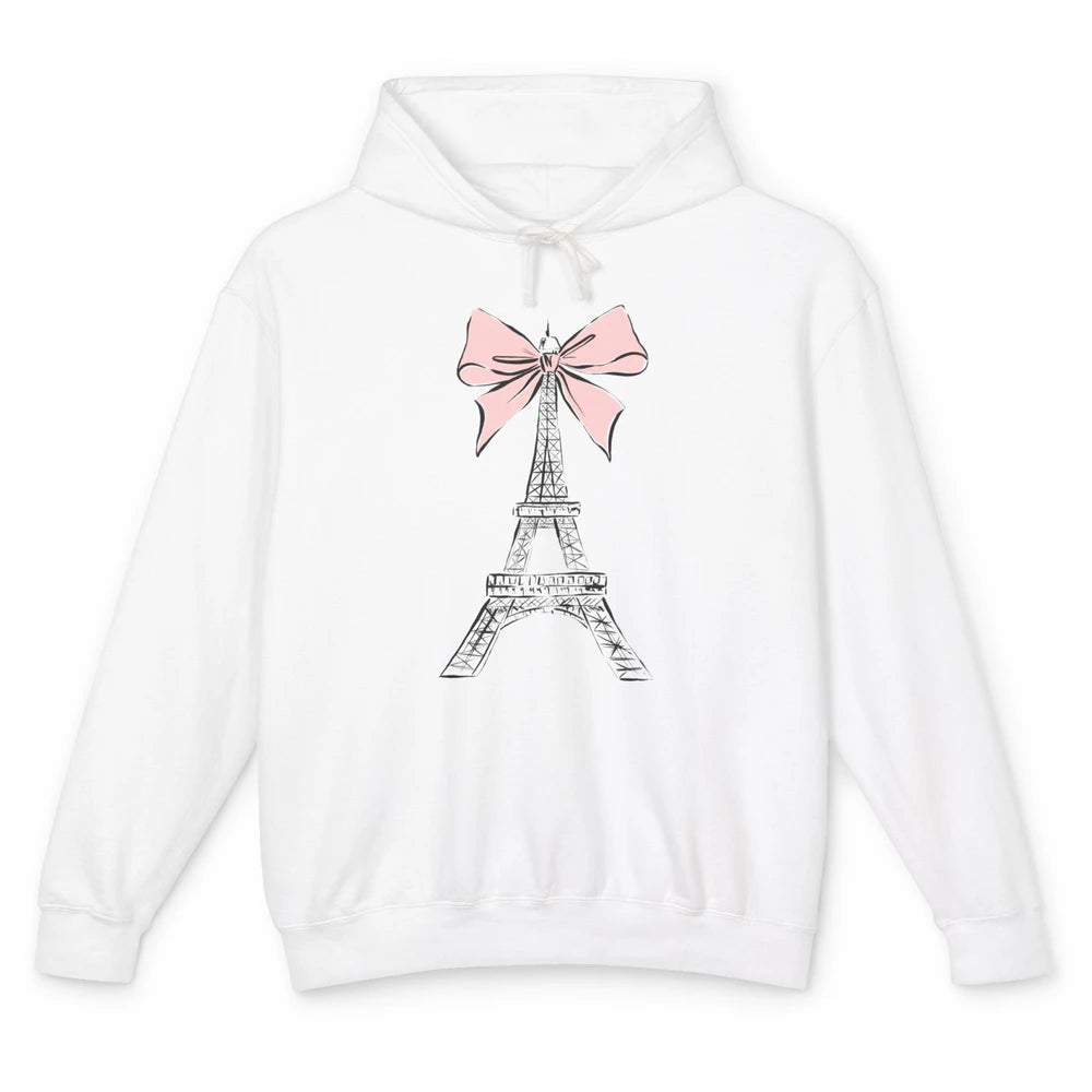 Voyager Floral Eiffel Tower Minimal Paris France Travel Girl Unisex Lightweight Hoodie