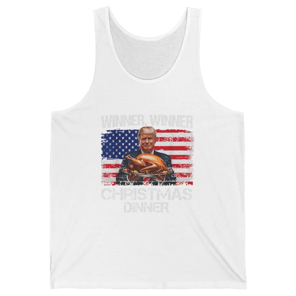 Funny Trump Winner Christmas Dinner Santa President Donald Trump Turkey Sarcastic Xmas Unisex Jersey Tank