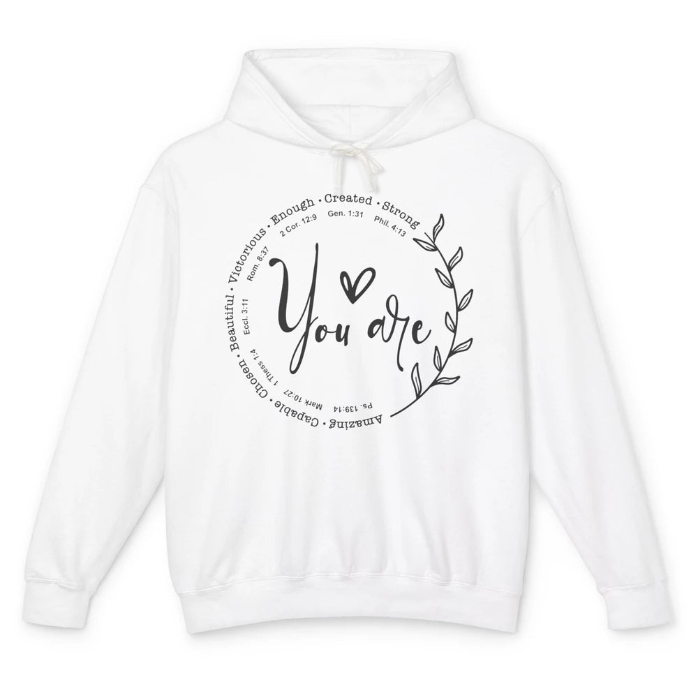 God Says You Are Bible Verse Christian Religious Jesus Faith Unisex Lightweight Hoodie