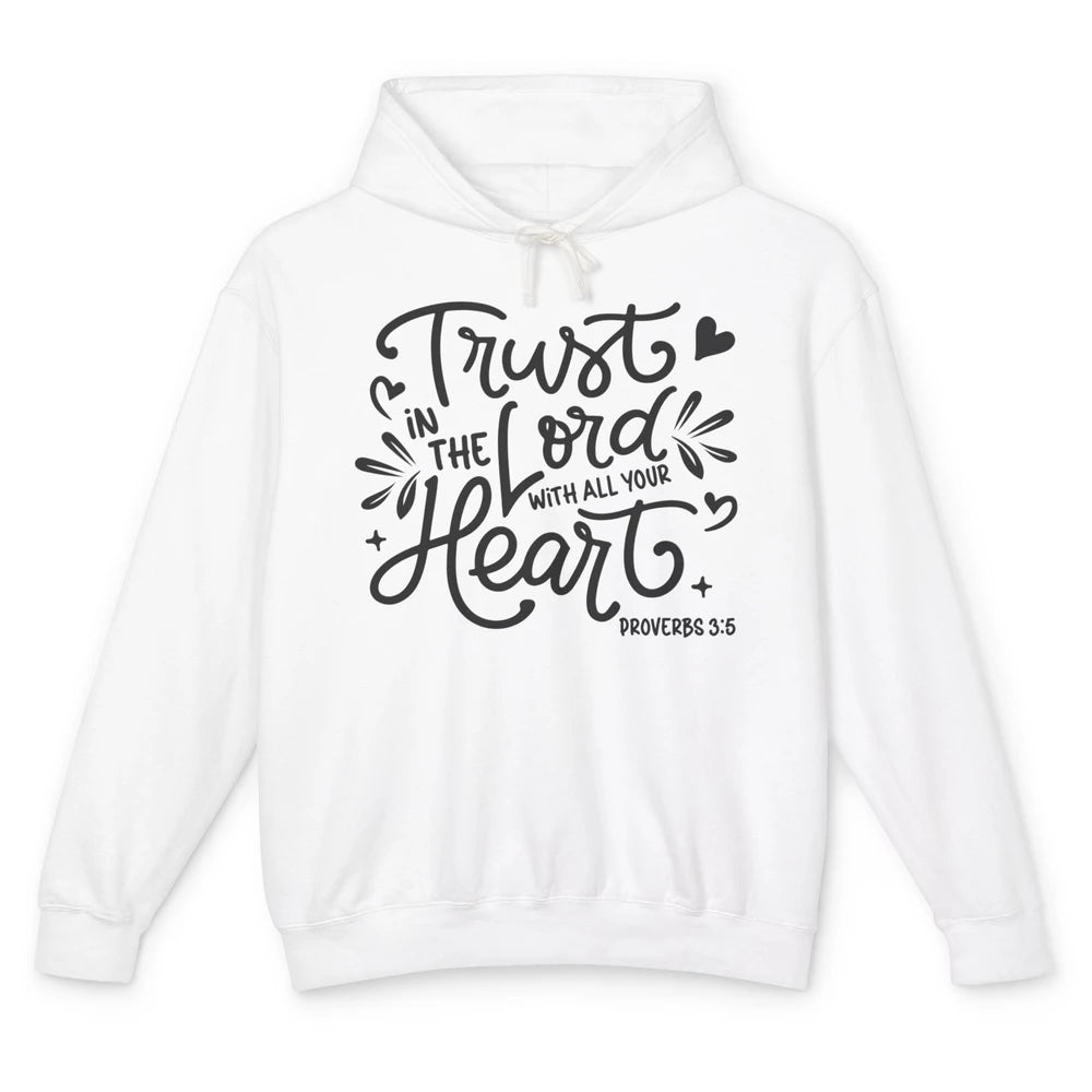 Trust In The Lord God Christian Jesus Vintage Bible Verse Unisex Lightweight Hoodie