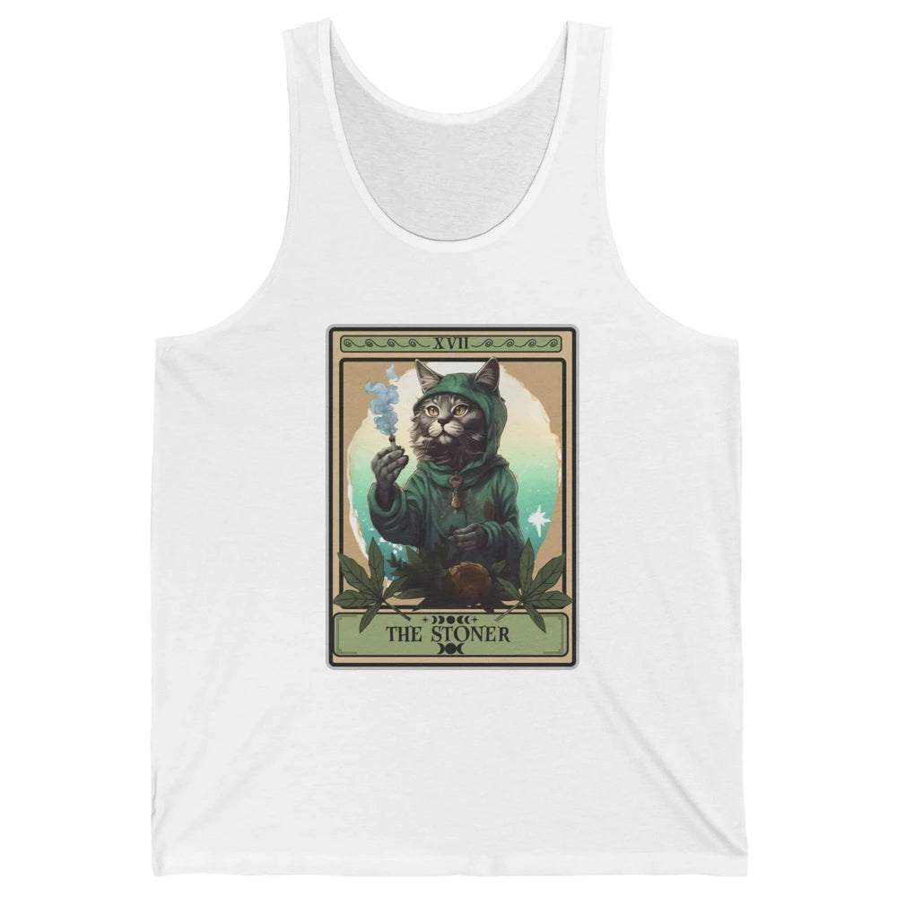 Vintage The Stoner Cat Tarot Card Weed Cannabis Marijuana Unisex Jersey Tank