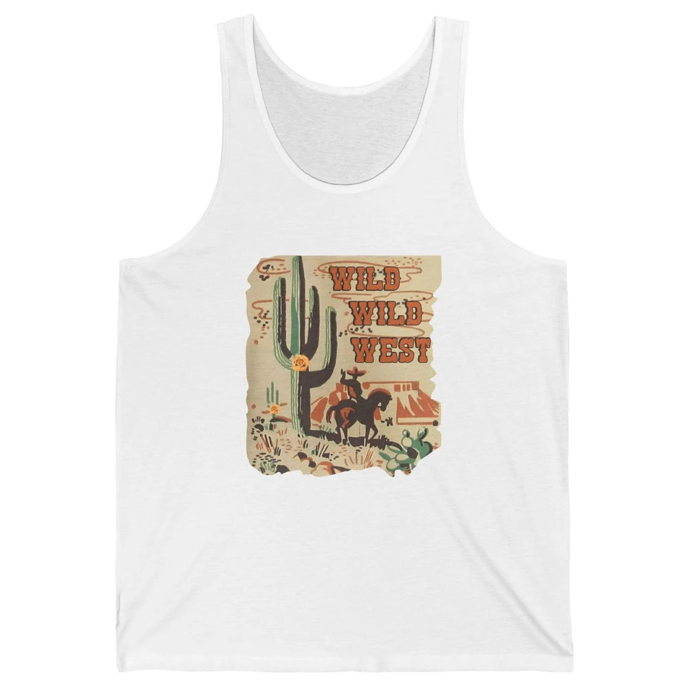 Wild West Cowboy Cactus Rodeo Western Retro Horse Vintage Unisex Jersey Tank