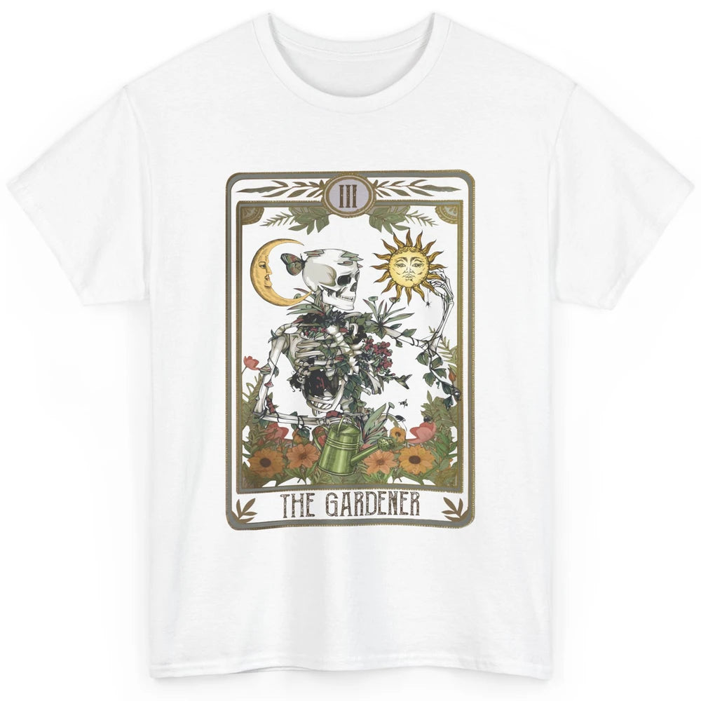 Floral Skeleton Gardening Tarot The Gardener Plant Lovers Classic Unisex T-Shirt