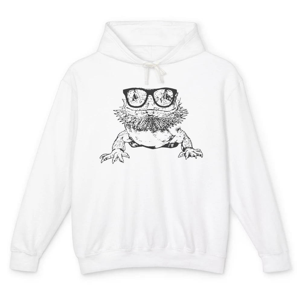 Funny Bearded Dragon Cute Reptile Lizard Nerdy Glass Animal Unisex Lightweight Hoodie