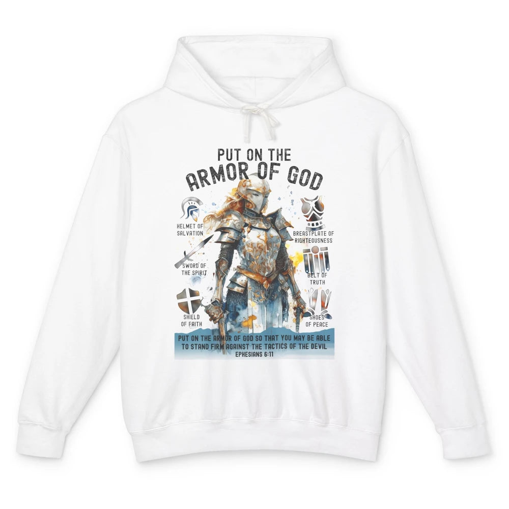 Knight Templar Christian Put On The Armor Of God Religious Unisex Lightweight Hoodie