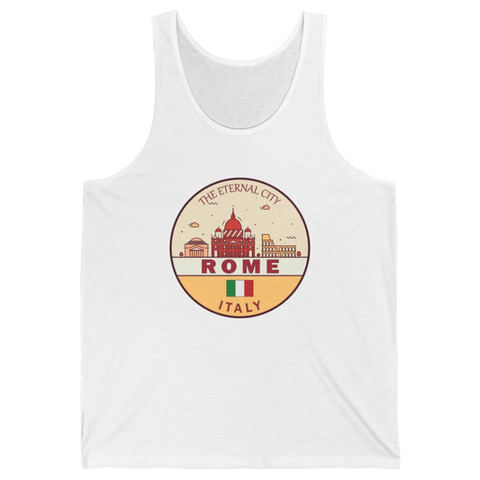 Skyline Roma City Summer Vacation Italy Italian Vacay Travel Unisex Jersey Tank