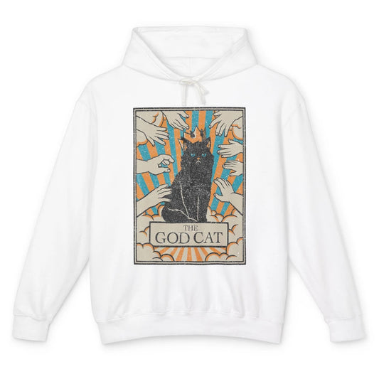 Astrology The God Cat Goth Tarot Card Reader Witchy Black Cat Gothic Sarcastic Unisex Lightweight Hoodie