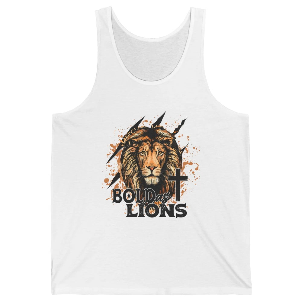 Bold As Lion Of Judah Bible Verse Christian Faith Religious Unisex Jersey Tank