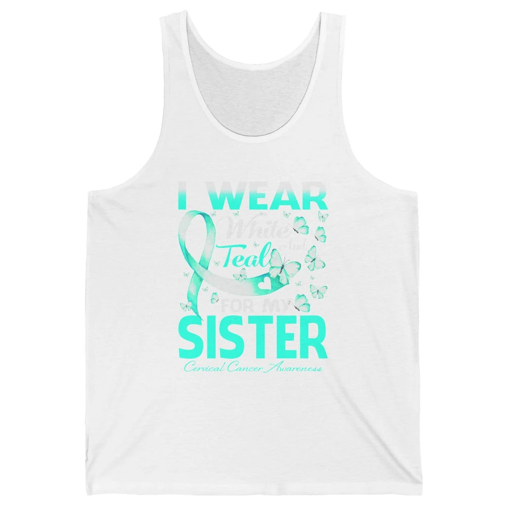 Wear White And Teal For Sister Warrior Cervical Cancer Month Unisex Jersey Tank