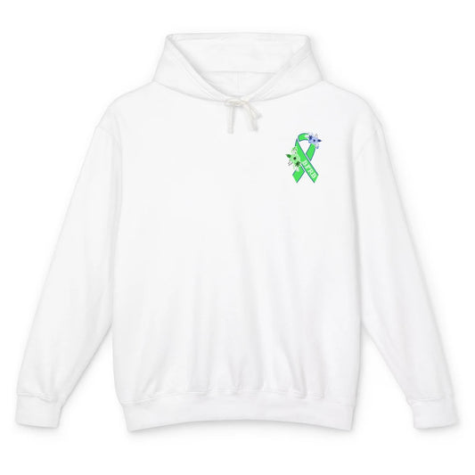 Body Focused Repetitive Disorder BFRB Floral Green Ribbon Unisex Lightweight Hoodie