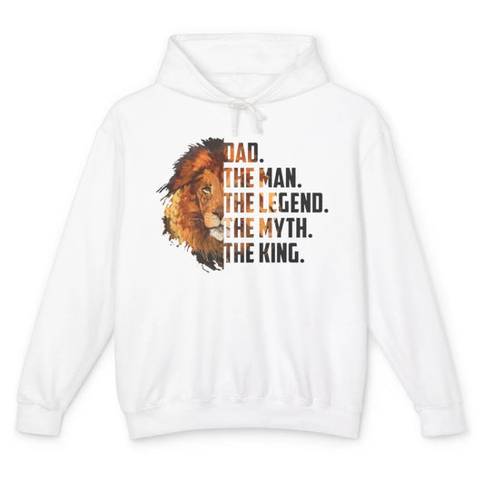 Lion Dad The Man The Legend The Myth The King Fathers Day Unisex Lightweight Hoodie