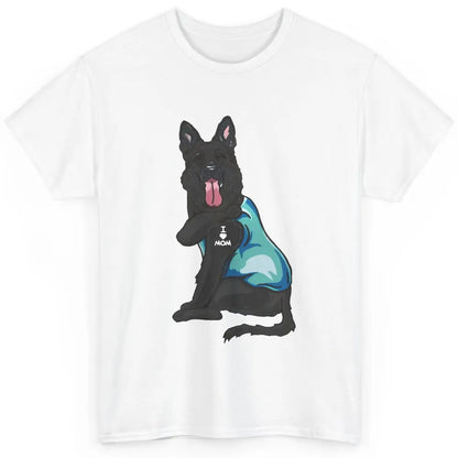 Black German Shepherd I Heart Mom Dog Mom Mother's Day Gift Classic Unisex T-Shirt