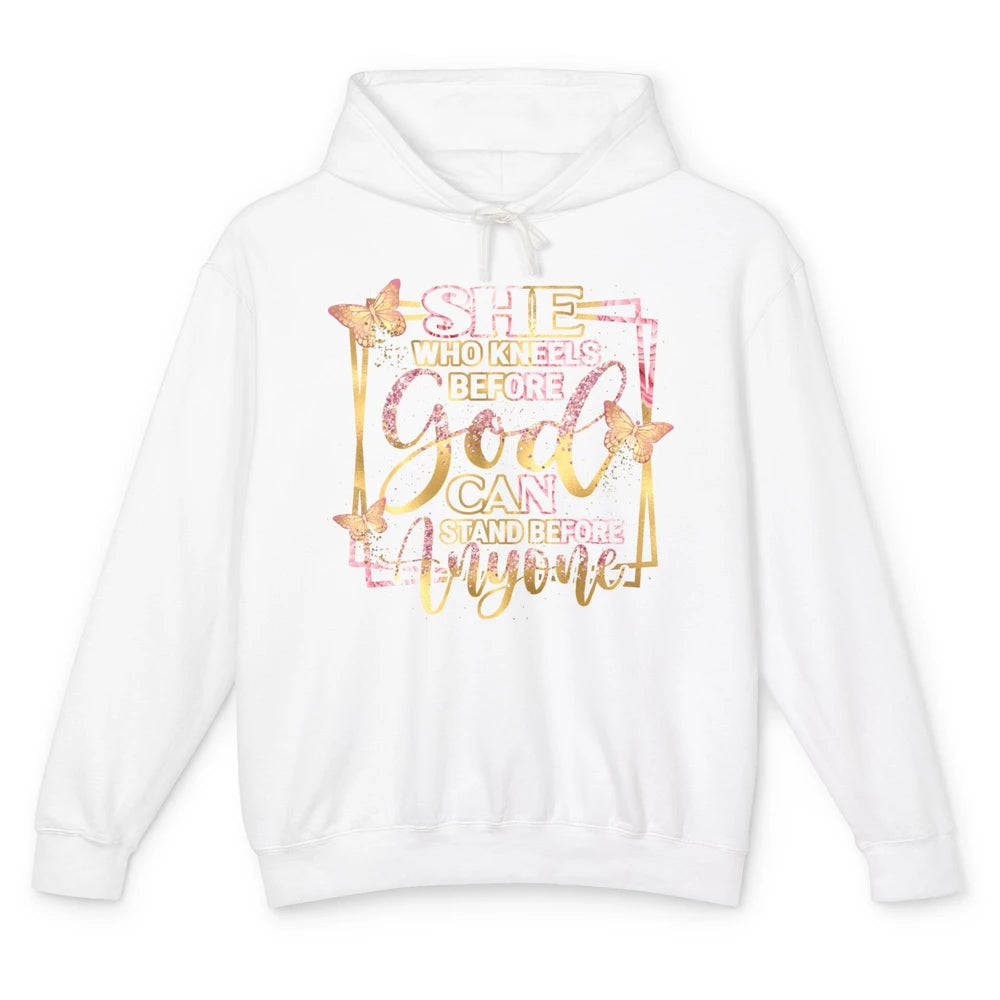 She Who Kneels Before God Black Woman Christian Bible Faith Unisex Lightweight Hoodie