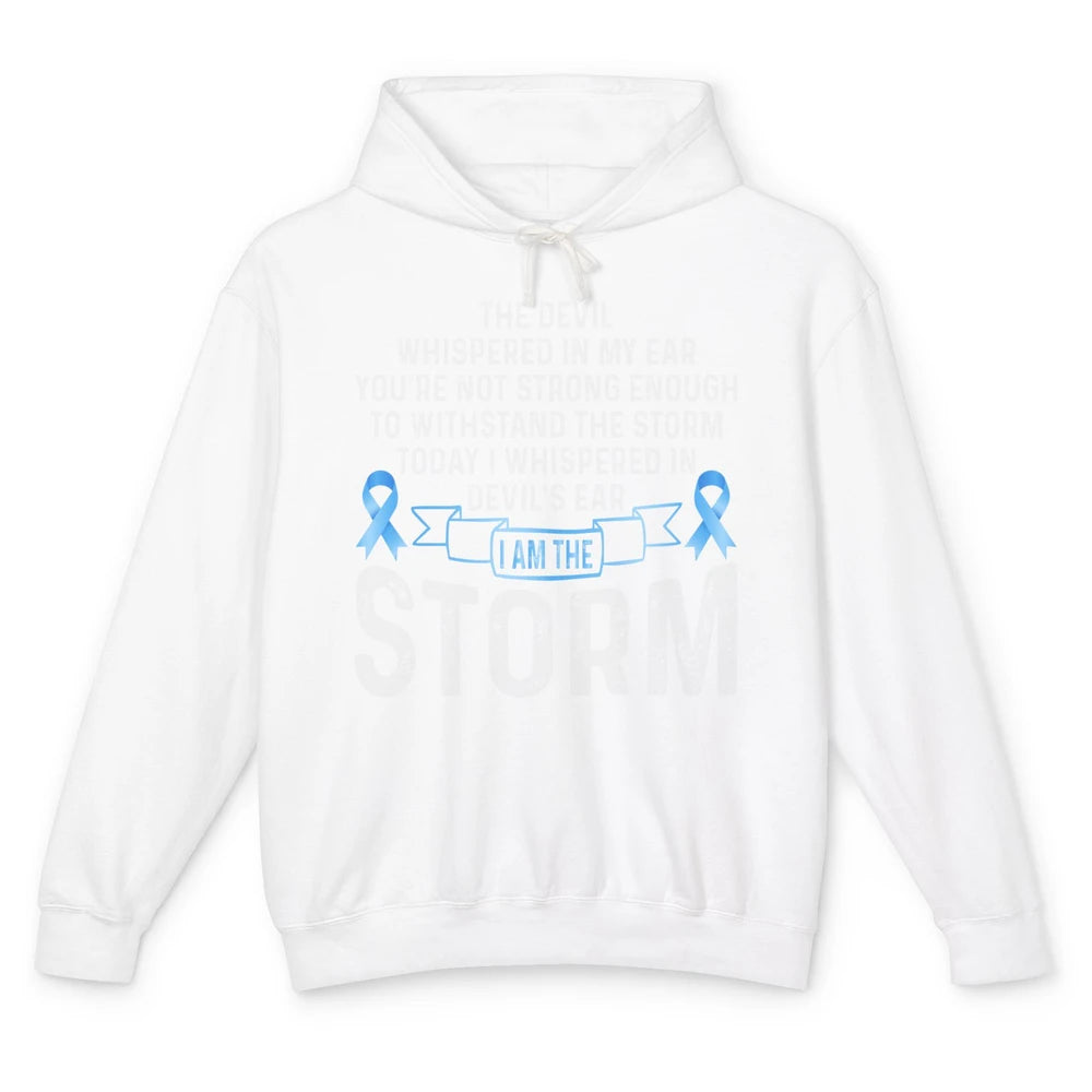 The Storm Retro Warrior Prostate Cancer Month Blue Ribbon Unisex Lightweight Hoodie