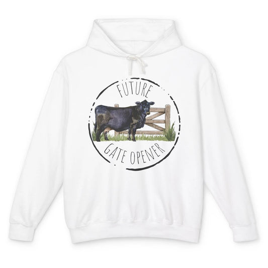 Funny Cow Future Gate Opener Farm Animals Cattle Farmers Unisex Lightweight Hoodie