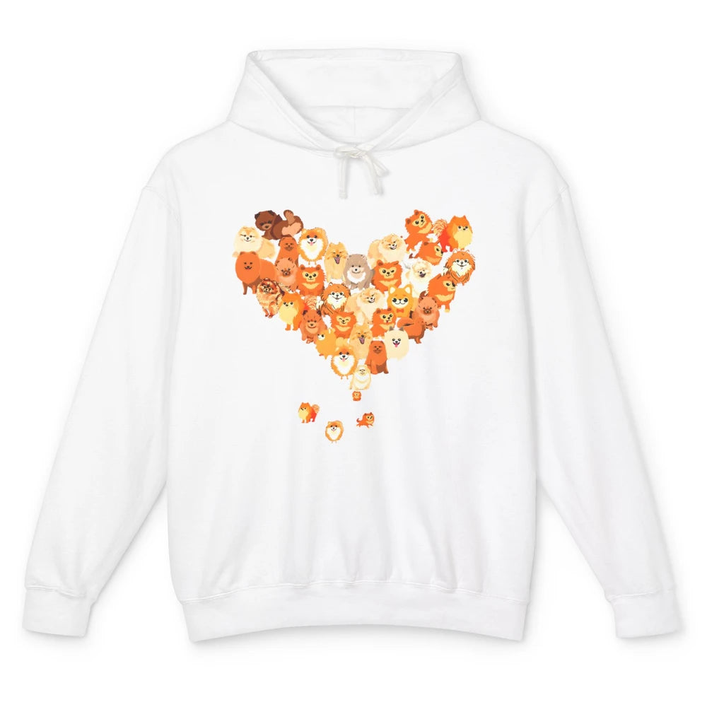 Pomeranian Heart Cute Pomeranian Dog Lovers Gift My Pet Love Unisex Lightweight Hoodie