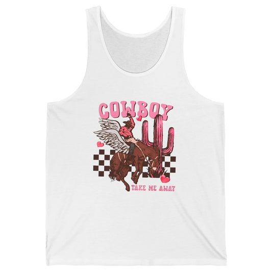 Take Me Away Valentine Cowboy Rodeo Horse Riding Western Unisex Jersey Tank