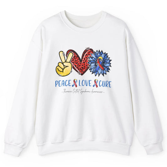 Thoracic Outlet Syndrome Awareness Peace Love Cure Sunflower Unisex Crewneck Sweatshirt