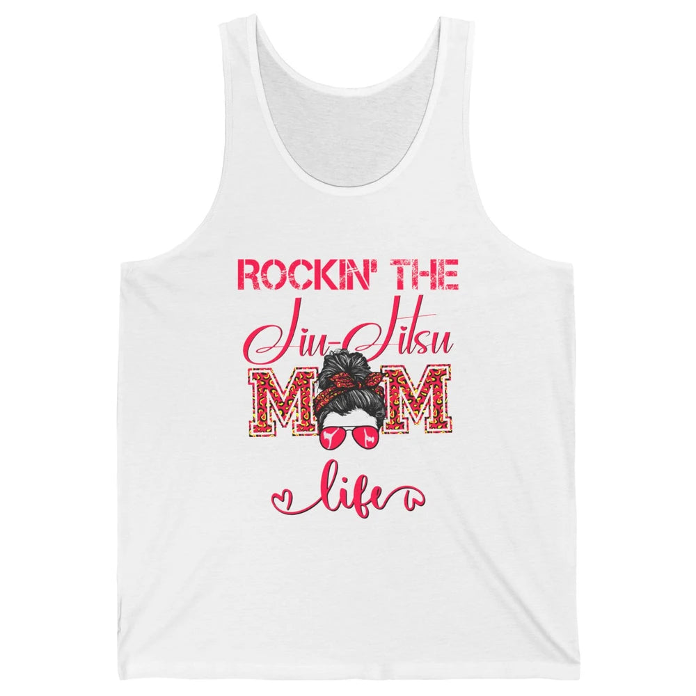 Vintage Messy Bun Jiu Jitsu Mom Life Taekwondo Martial Art Unisex Jersey Tank