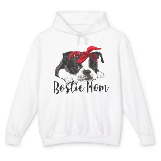 Bostie Mom Bandana Dog Mom Boston Terrier Dog Lovers Gift Unisex Lightweight Hoodie