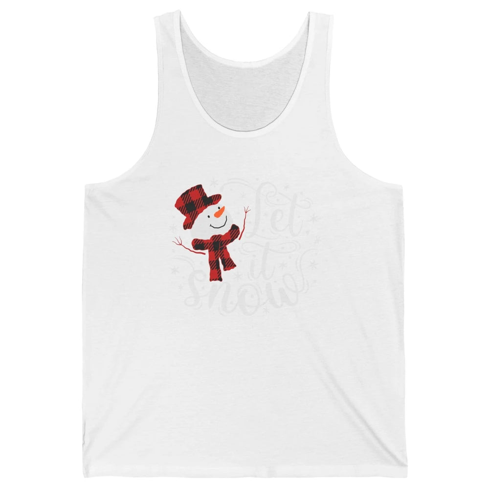 Funny Snowman Let It Snow Snowflakes Holiday Merry Christmas Unisex Jersey Tank